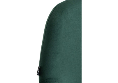 Ensemble de 2 tabourets de bar Braga, velours, chrome, vert foncé