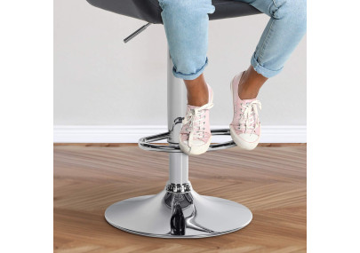 Ensemble de 2 tabourets de bar Braga, velours, chrome, noir