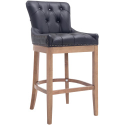 Sgabello Lakewood vera pelle antico-chiaro nero