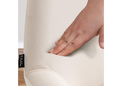 Lot de 2 tabourets de bar Braga velours blanc crème