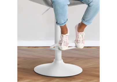 Ensemble de 2 tabourets de bar Braga en velours, blanc/gris