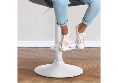 Lot de 2 tabourets de bar Braga en velours, blanc et noir