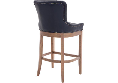 Tabouret de bar Lakewood en cuir véritable, noir clair antique