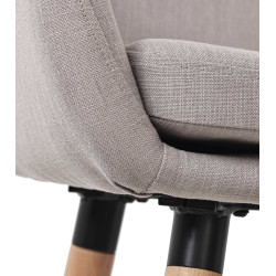 Tabouret de bar en tissu Grant taupe