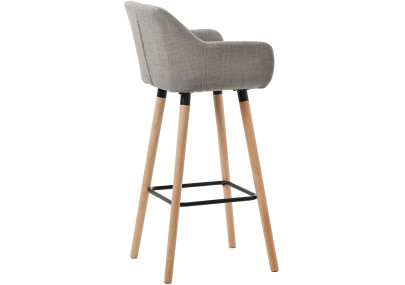 Tabouret de bar Grant en tissu gris