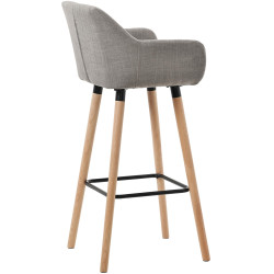Tabouret de bar en tissu Grant gris