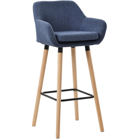 Tabouret de bar en tissu Grant bleu foncé