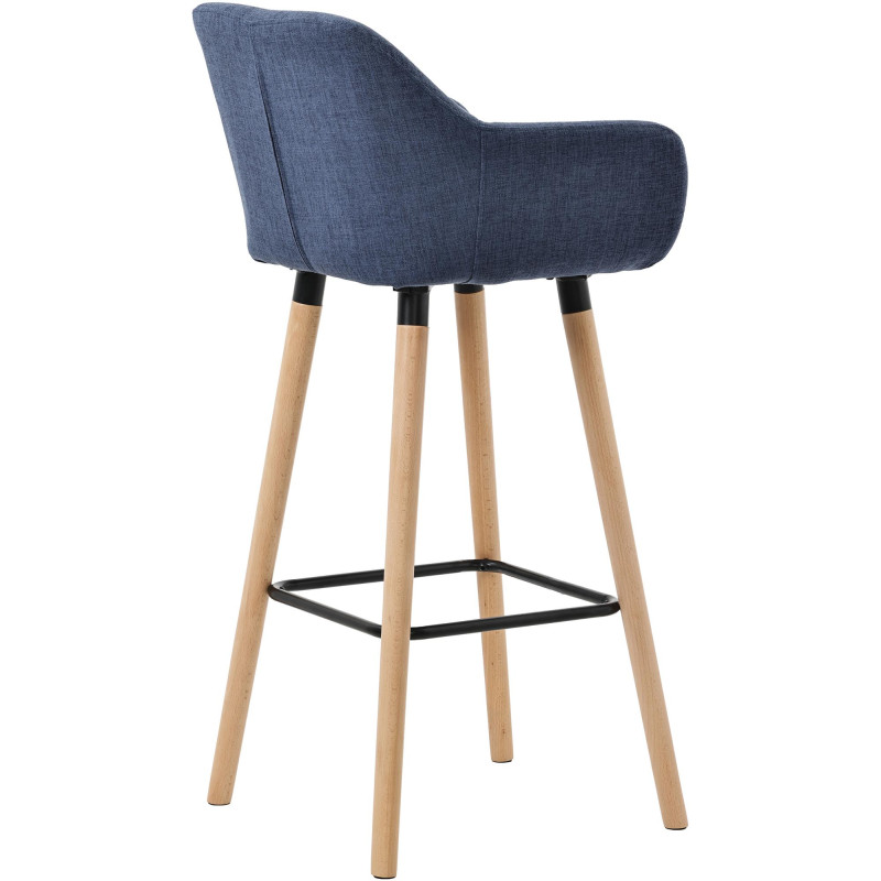 Tabouret de bar en tissu Grant bleu foncé