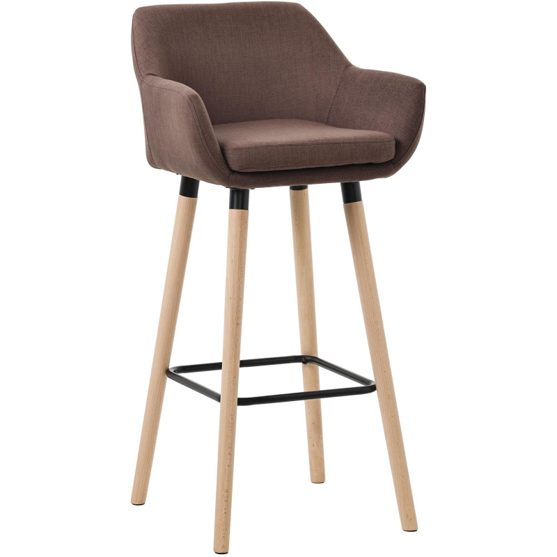 Tabouret de bar en tissu Grant café