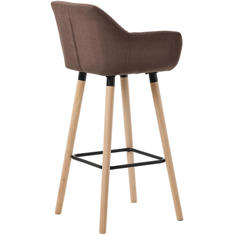 Tabouret de bar en tissu Grant café