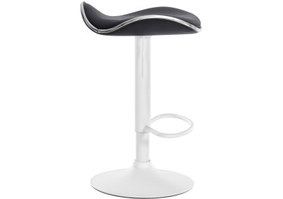 Tabouret de bar Shanghai, similicuir, blanc/noir