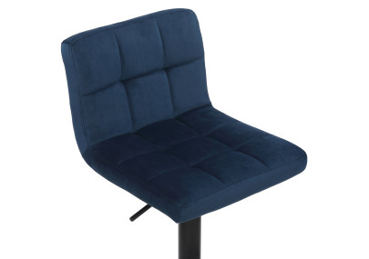 Lot de 4 tabourets de bar Feni en velours bleu