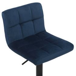 Ensemble de 4 tabourets de bar Feni en velours bleu