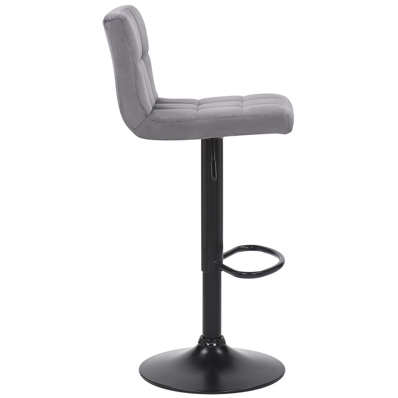 Ensemble de 4 tabourets de bar Feni en velours gris