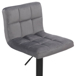 Ensemble de 4 tabourets de bar Feni en velours gris