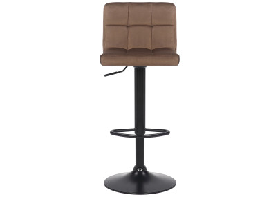 Lot de 4 tabourets de bar Feni en velours marron