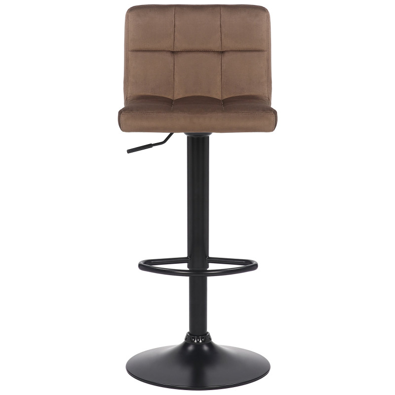 Ensemble de 4 tabourets de bar Feni en velours marron