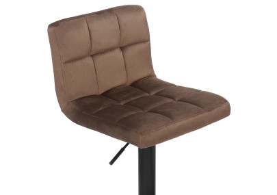 Lot de 4 tabourets de bar Feni en velours marron