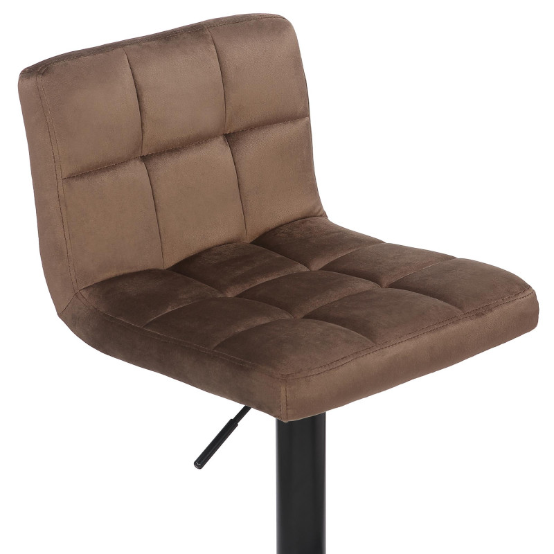 Ensemble de 4 tabourets de bar Feni en velours brun