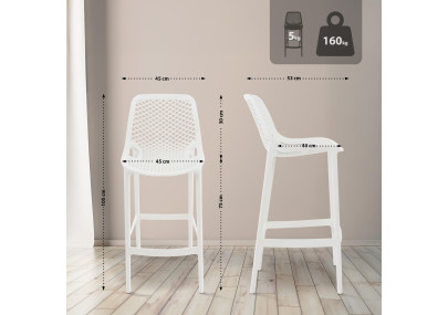 Tabouret de bar blanc Air