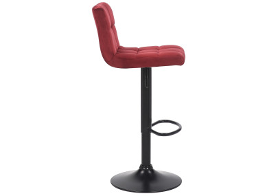 Lot de 4 tabourets de bar Feni en velours rouge