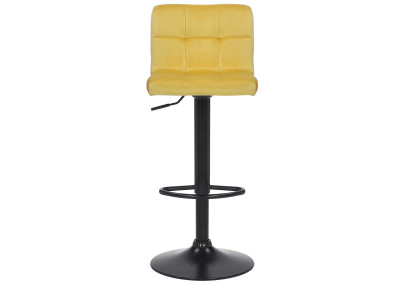 Lot de 4 tabourets de bar Feni en velours jaune