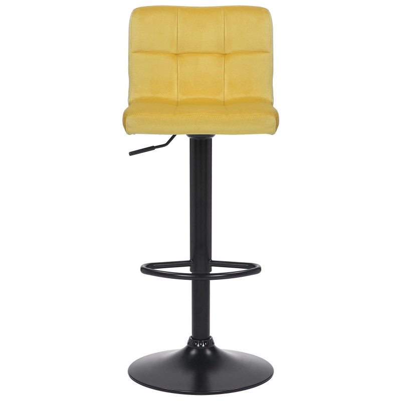 Ensemble de 4 tabourets de bar Feni en velours jaune