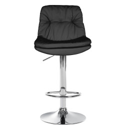 Tabouret de bar Laurel, similicuir, chromé noir