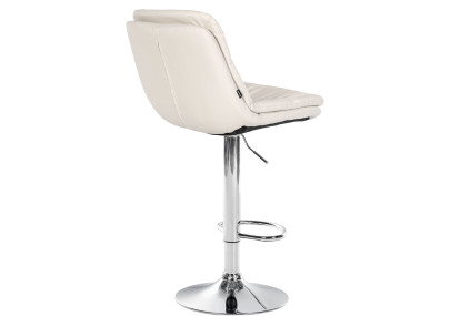 Tabouret de bar Laurel, similicuir, chromé, blanc