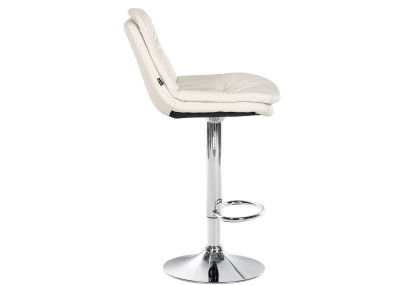 Tabouret de bar Laurel similicuir chrome blanc