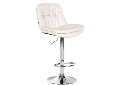 Tabouret de bar Laurel similicuir chrome blanc