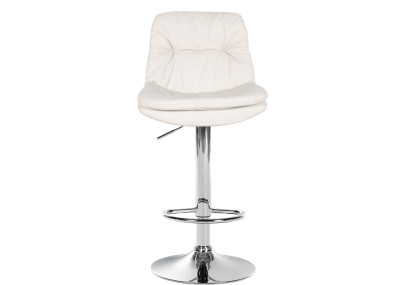 Tabouret de bar Laurel similicuir chrome blanc