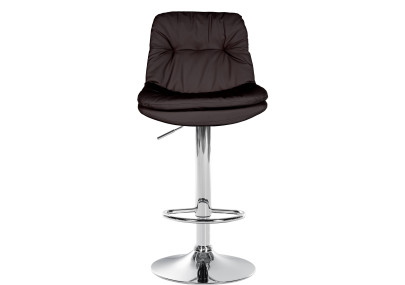 Tabouret de bar Laurel simili cuir marron chromé
