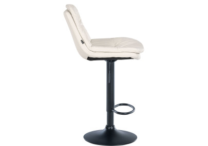 Tabouret de bar Laurel, similicuir, noir et blanc