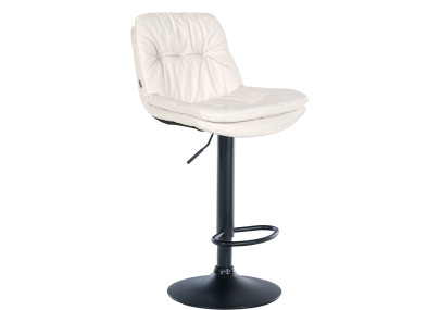 Tabouret de bar Laurel simili cuir noir blanc