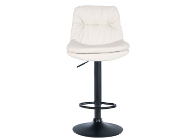 Tabouret de bar Laurel simili cuir noir blanc