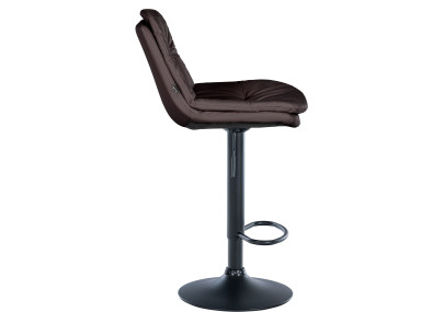 Tabouret de bar Laurel, simili cuir, noir et marron