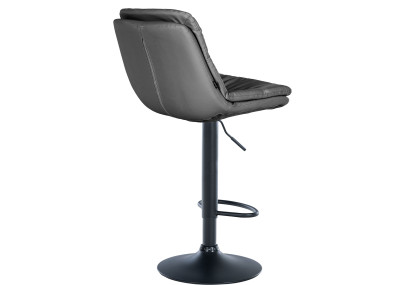 Tabouret de bar Laurel, similicuir, noir/gris