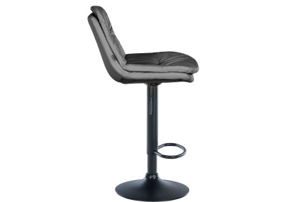 Tabouret de bar Laurel, similicuir noir/gris