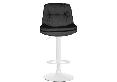 Tabouret de bar Laurel simili cuir blanc noir