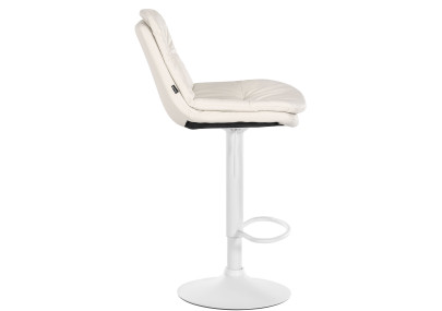 Tabouret de bar Laurel, similicuir, blanc