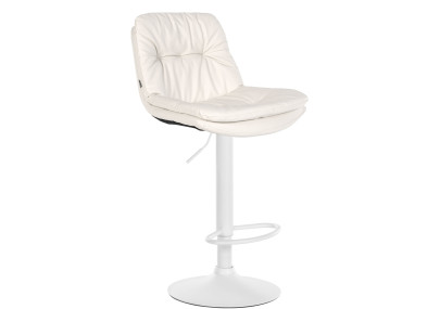Tabouret de bar Laurel simili cuir blanc blanc