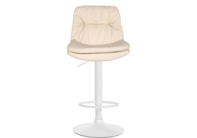 Tabouret de bar Laurel simili cuir blanc crème