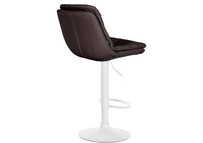 Tabouret de bar Laurel simili cuir blanc marron
