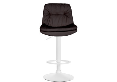 Tabouret de bar Laurel simili cuir blanc marron