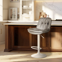 Barhocker Laurel Kunstleder weiß