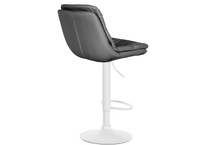 Tabouret de bar Laurel simili cuir blanc gris