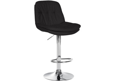 Tabouret de bar Laurel tissu chrome noir