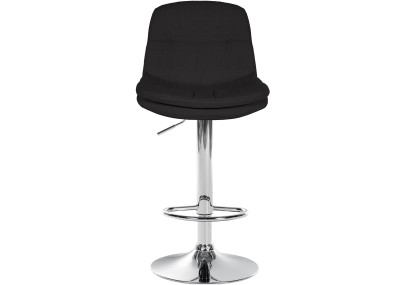 Tabouret de bar Laurel, tissu, chrome, noir