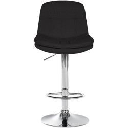 Tabouret de bar Laurel tissu chrome noir